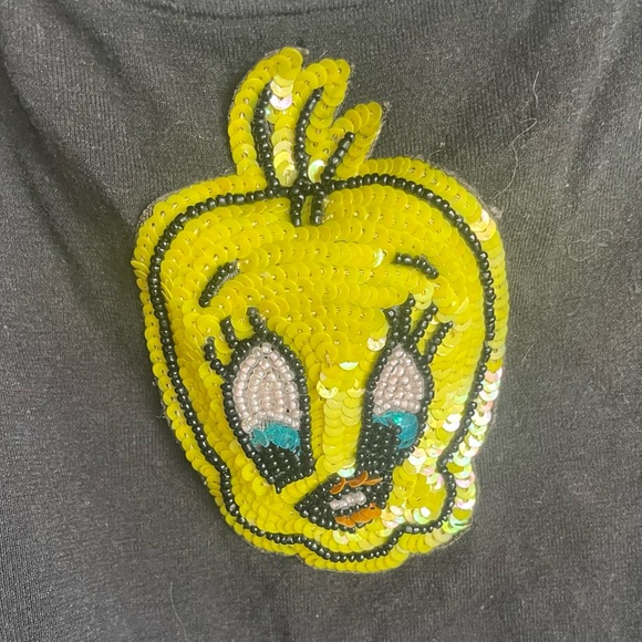 Vintage jeanette kastenberg embroidered tweety bird black leotard size large - Picture 4 of 4